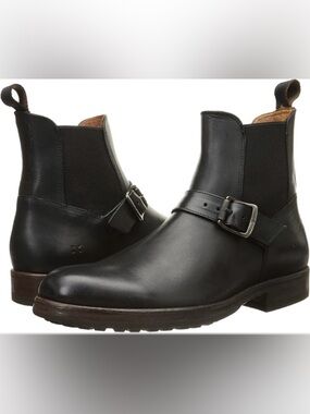 Men's Frye Wilson Engineer Chelsea Boots in Black (Size:7.5)